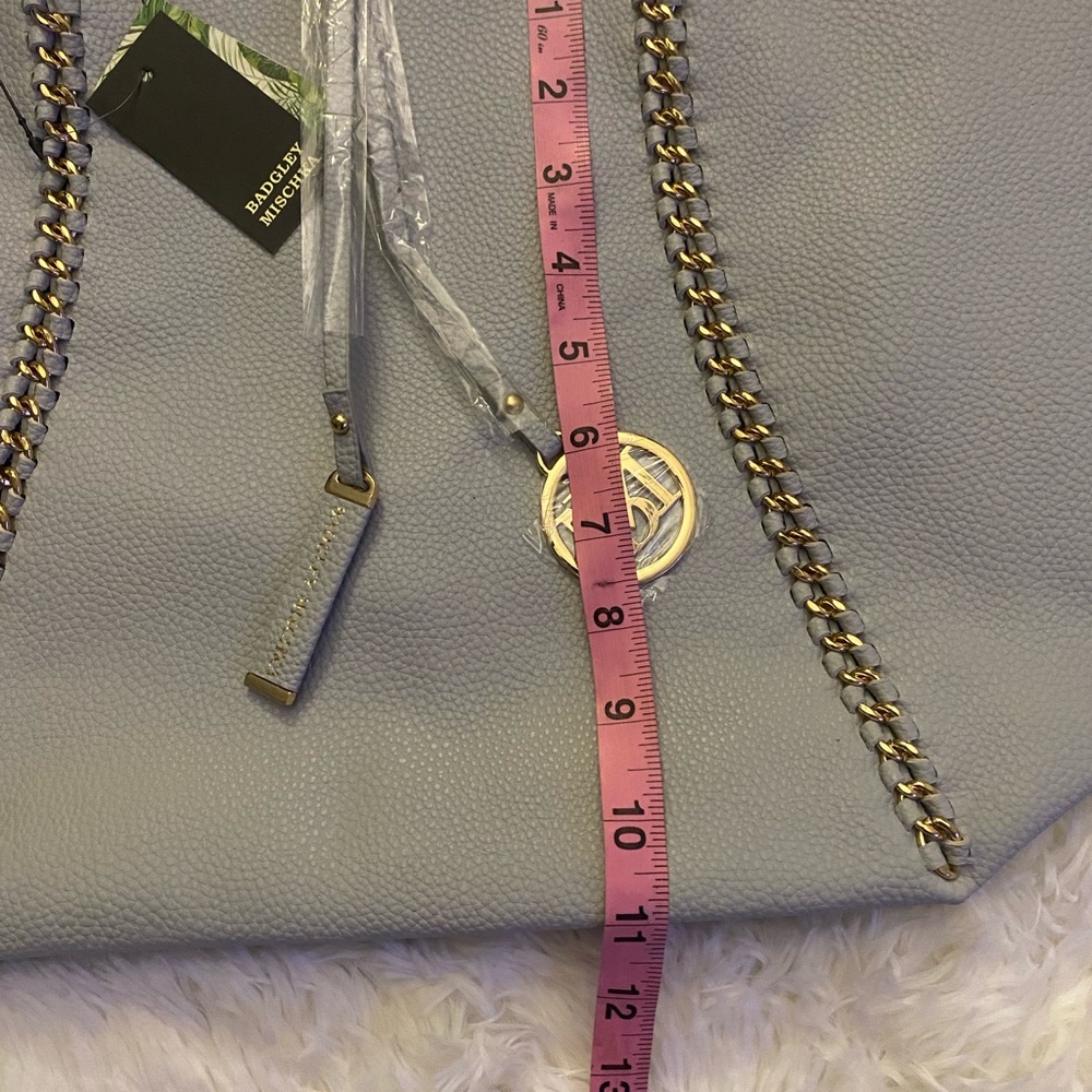 Badgley Mischka Gray Tote with Gold Accents - Picture 7 of 7